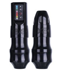 Pluma de tatuaje inalámbrica Liqi Tattoo Dual Battery EXO con motor de copa hueca para tatuajes, corte y sombreado, transfronterizo.
