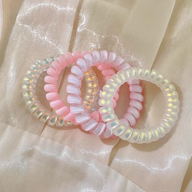 Dolce color cable telefónico cabello anillo de cabello cuerda de cabello mujer simple sin marcas cuerda de cabello no daña el cabello banda de goma cubierta de cabello