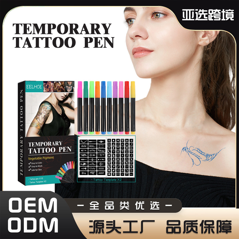 EELHOE temporary tattoo pen suit face arm body multicolor painted diy makeup graffiti decoration tattoo