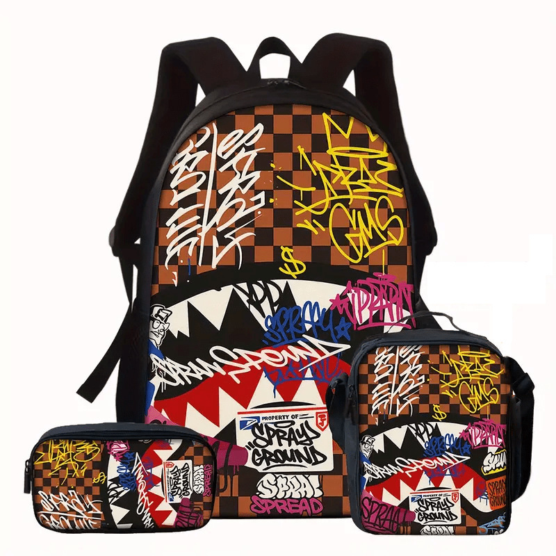 Camouflage Shark Student School Bag Large Capacity Lightweight Backpack 2025 New Model Camouflage Shark Student School Bag Large Capacity Lightweight Backpack 2025 New Model