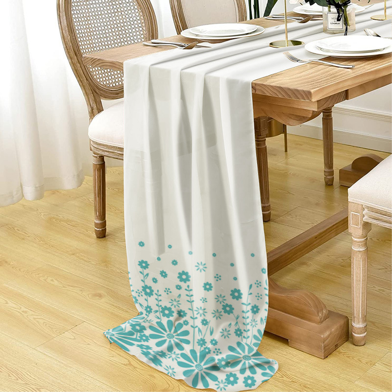 新款西式婚礼桌旗北欧现代简约雪纺桌旗婚礼气氛装饰桌巾轻奢桌布