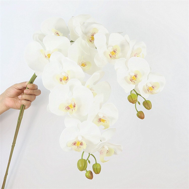 High-Quality Artificial Flowers 9 Heads and 7 Phalaenopsis Super Realistic Feel Artificial Flowers Scandinavian Table Decoration Wedding Floral Art