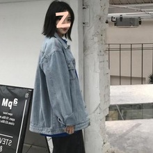 港风牛仔外套女2025新款chic秋装宽松复古原宿bf风百搭夹克上衣潮