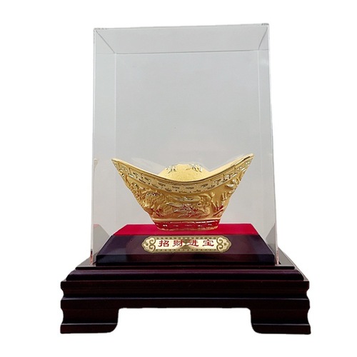 Yuanbao ornaments, velvet sand gold, attracting wealth, gold ingot ornaments, creative Chinese building materials, beauty industry event gifts