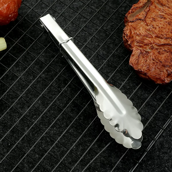 Stainless Steel Bread Tongs 7inch Food Tongs Plum Blossom Tongs Multi-Size Barbecue Tongs Outdoor Camping Charcoal Tongs Direct from Manufacturer
