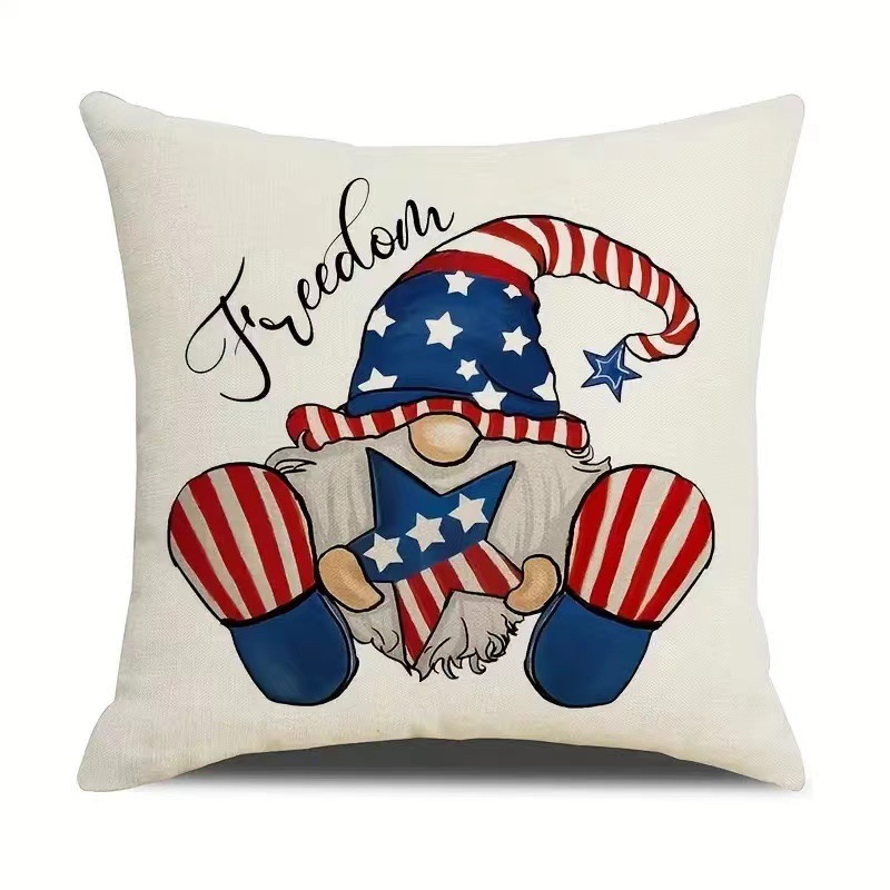 2024 nueva serie de funda de almohada del día de la independencia lino estilo americano funda de almohada cuadrada decoración de atmósfera de vacaciones image 25
