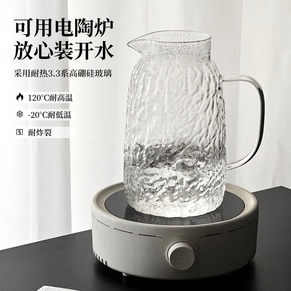 Glass capacious teapot for home use