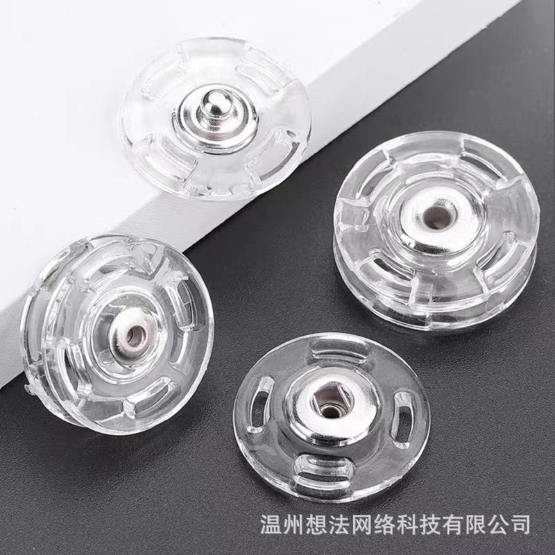 Factory in stock transparent snap button invisible snap button plastic button clothing accessories wholesale