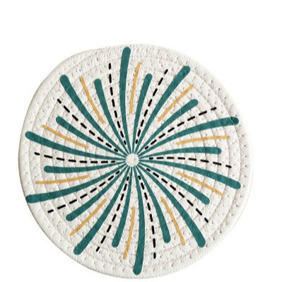 Fuegos artificiales redondos de 12 cm en posavasos de cuerda de algodón