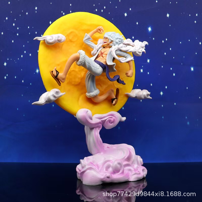 Animation Wholesale Pirate Sun God Nika Lufei Squatting Position Lightning Fruit Awakening Hand-made Model Ornaments Doll