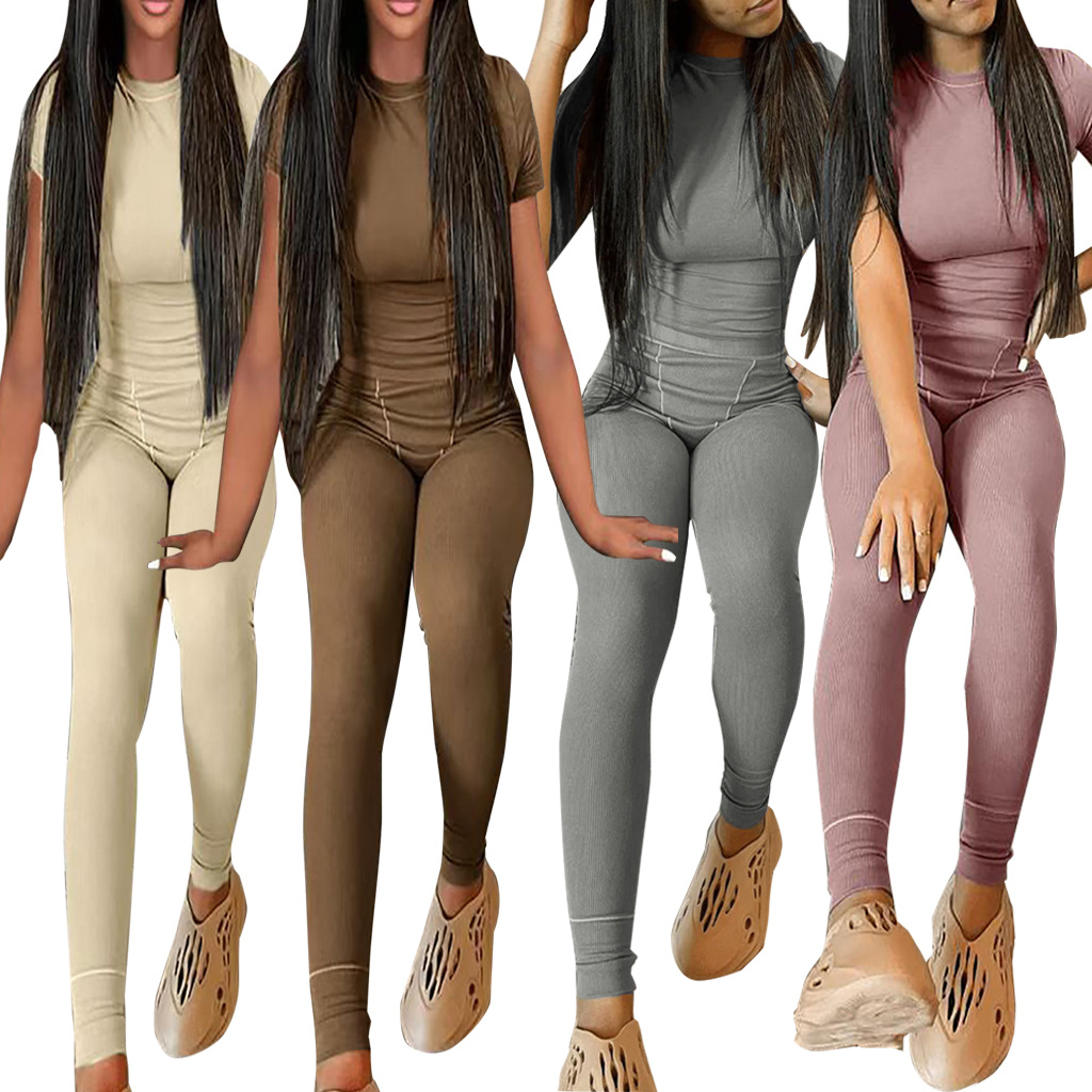 P2303 nouvel été ensemble de rayures de couleur claire personnalisé_voghion.com