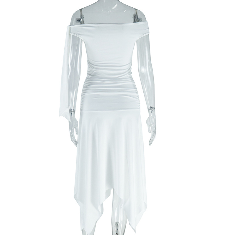 Women Clothing Solid Color Skirt Set Sexy Sleeveless Off Shoulder Top Split Skirt Set 7 Women Clothing Solid Color Skirt Set Sexy Sleeveless Off Shoulder Top Split Skirt Set