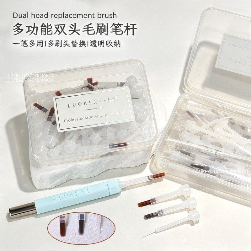 Nail art dual-head multifunctional pen with disposable replacement brush, magnetic extension rod, detachable dual-head replacement brush Nail art dual-head multifunctional pen with disposable replacement brush, magnetic extension rod, detachable dual-head replacement brush