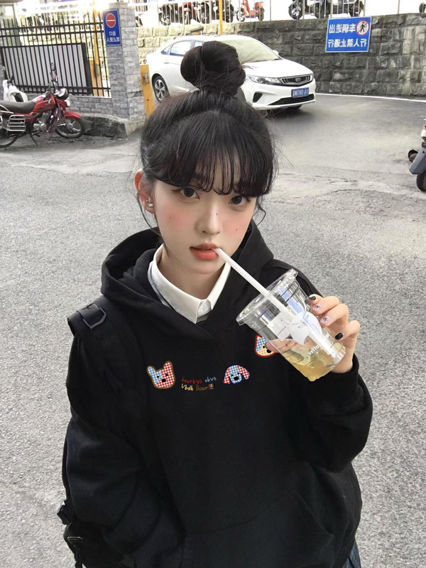 美式chic灰色连帽卫衣女2025新款爆款秋冬季小个子宽松慵懒风外套|undefined