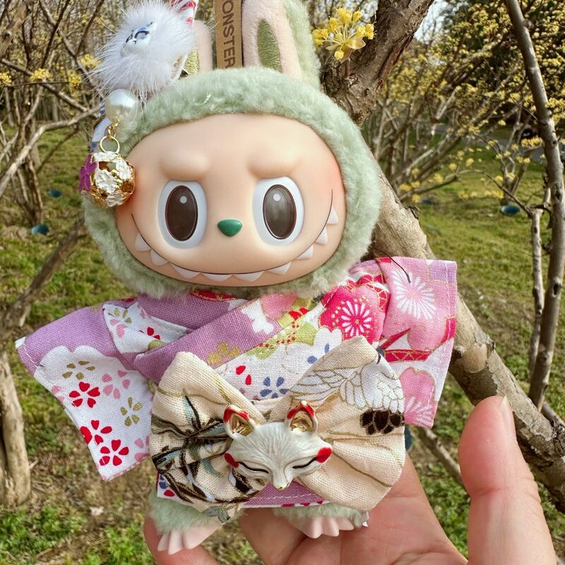 Spot 17Cmlabubu First Generation Blind Box Labubu Plush Doll Clothes Sitting Party Labubu Kimono Spot 17Cmlabubu First Generation Blind Box Labubu Plush Doll Clothes Sitting Party Labubu Kimono