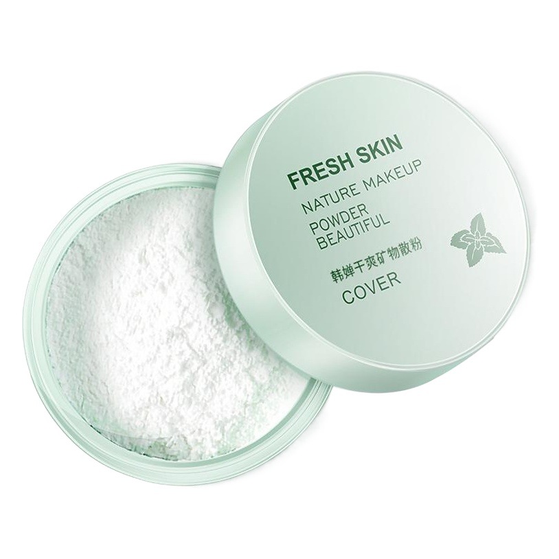 Han Qian polvo suelto mineral seco ligero fácil de llevar incluso el color de la piel maquillaje desnudo natural cosméticos polvo suelto al por mayor
