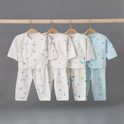Baby clothes, newborn pure cotton underwear set, newborn baby monk clothes, two-piece close-fitting set, thin pajamas