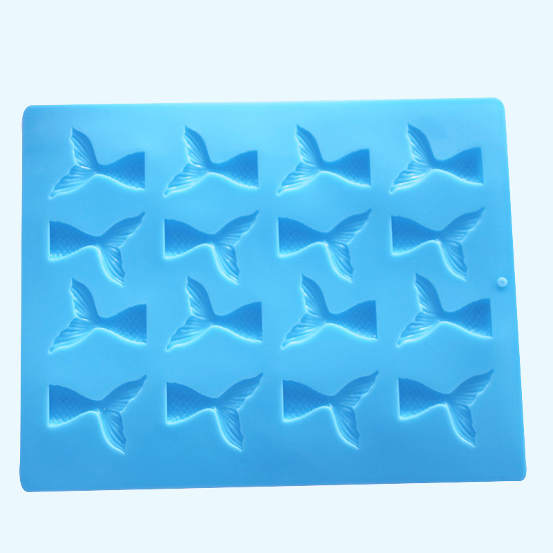 16 piezas sirena cola silicona molde aromaterapia vela hecha a mano jabón molde para hornear fondant chocolate Decoración