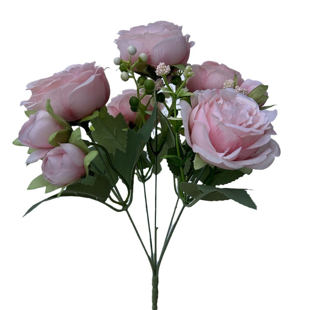 Simulation 5 Spring Peony Korean-style Bundle Rose Peony Simulation Flower Home Wedding Rose Bundle Decoration_voghion.com