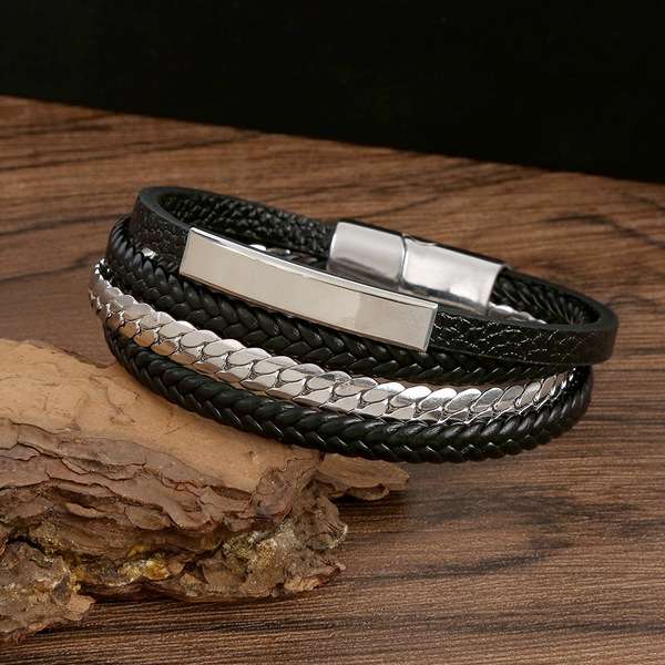 Retro fashionable woven universal bracelet stainless steel handmade