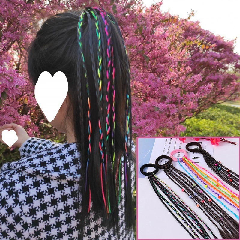 Парики для девочек, головные уборы, косы, хлысты, детские танцевальные выступления, хвостики, веревки, милые наращивания волос, оптовые производители