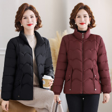宽松老年中式气质女装棉服加绒加厚中年外套保暖秋冬款立领妈妈装