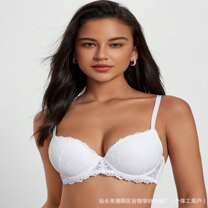 Cross-border New Lace plus size Underwear European and American Style Sexy Adjustable Style with Steel Ring Gathering Women's Lace Bra