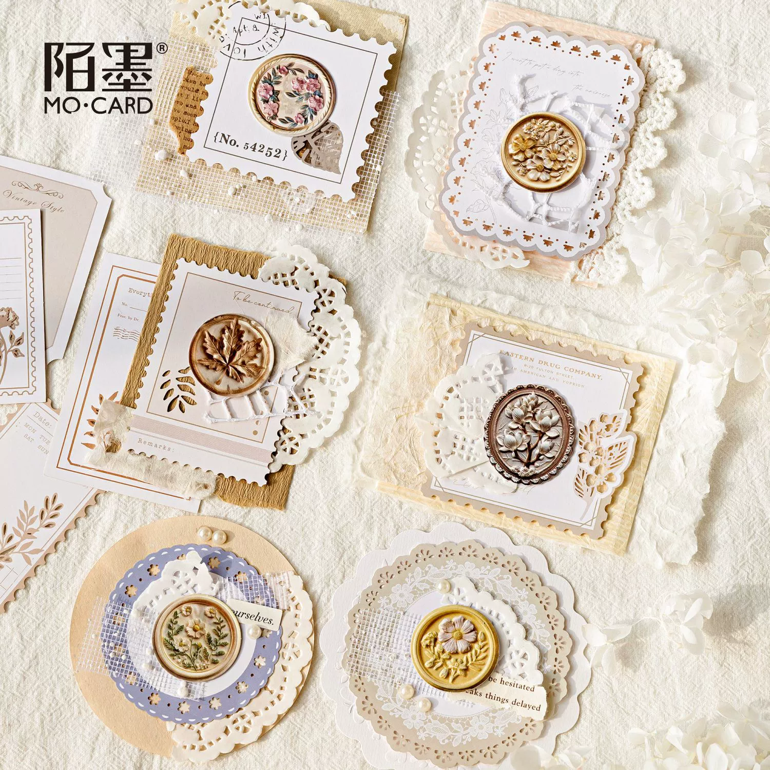 Пакет наклейок с тиснением по методике имени Шэнму (Shengmu Impression Letterpress Relief Sticker Pack Time Mailbox Series) 20 фотографий лакированной краски, основа материала