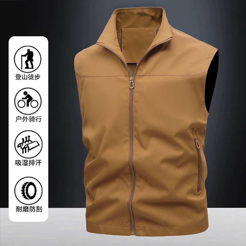 Verano montaña pesca al aire libre fotografía herramientas chaleco chaleco fino a prueba de viento chaleco de comercio exterior hombres multibolsillo personalizado
