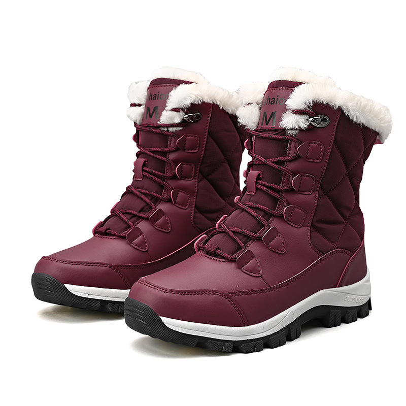 Fábrica directa de calentamiento transfronterizo de botas de algodón botas de nieve de mujer de invierno más grueso