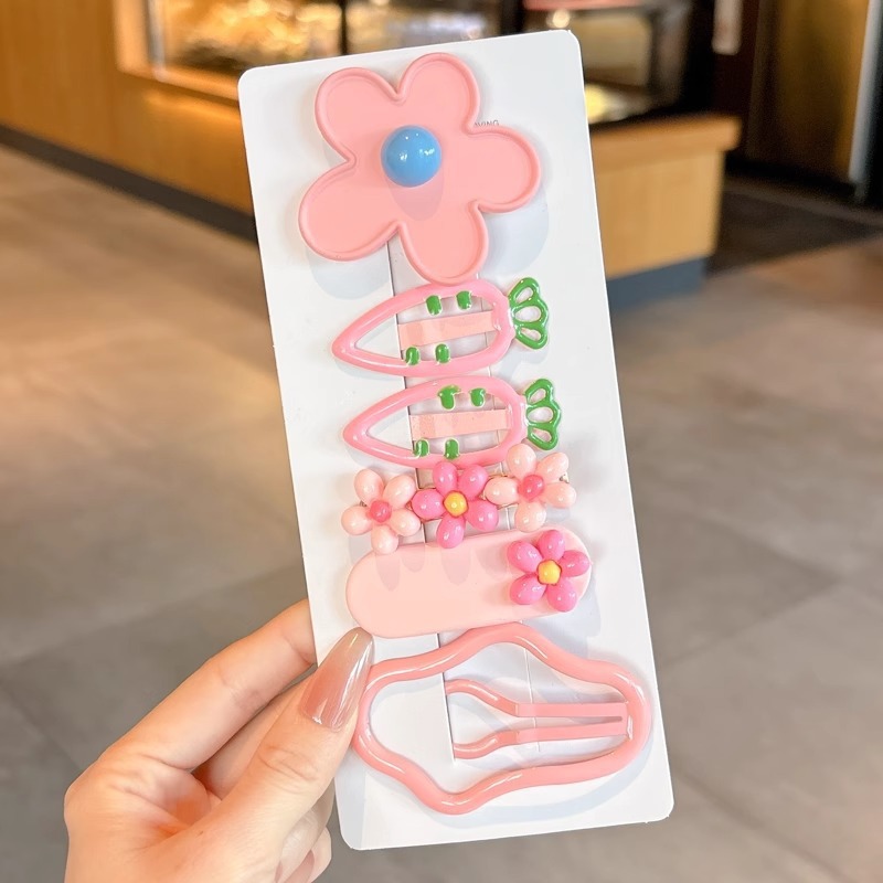 2025 nueva horquilla de dopamina de verano linda horquilla de flequillo de todo fósforo niña coreana pinza lateral accesorios para el cabello sombreros