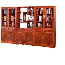 中式實木書櫃置物架茶葉架子展示櫃裝飾品擺件組裝批發仿古博古架