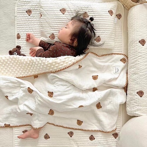 Cotton Double Layer Bead Blanket Four Seasons Children's Coverlet Kindergarten Nap Blanket