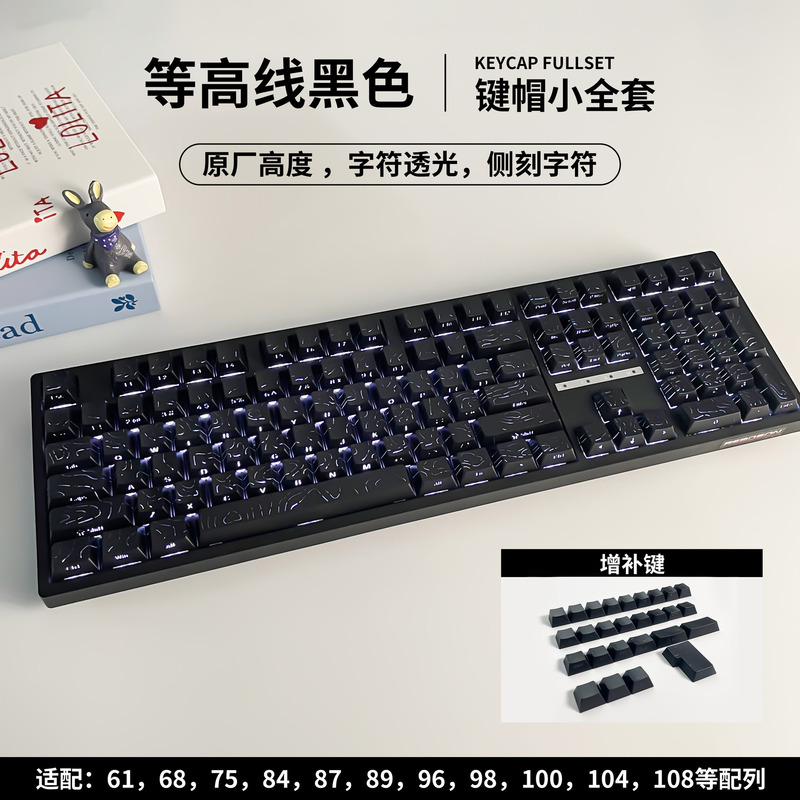 【等高線】工場の高さ側刻文字の小さいセットは機械キーボードのキーキャップに適合します。|undefined
