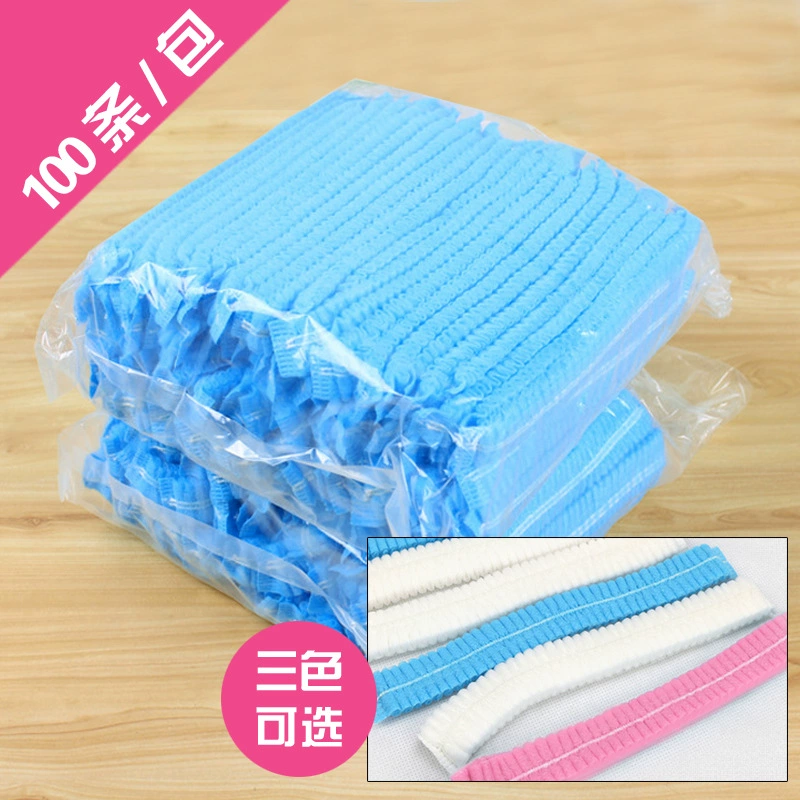 Заводская универсальная длинная пылезащитная шляпа для душа сплошной цвет головная крышка гистограмма одноразовая толстая нетканая шапка 100 шт