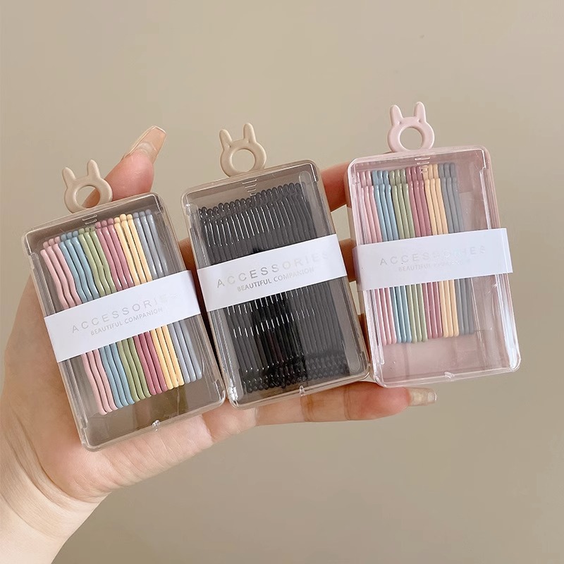 Clip de color simple horquilla en forma de U clip de cabello fijo lado Bangs horquilla rota horquilla negra tocado