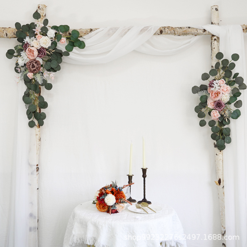 手工制作仿真绢花门楣拱门花婚礼庆典活动装饰背景户外订婚仪式