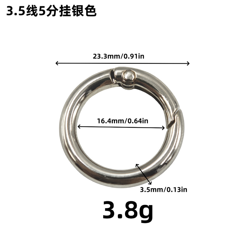 メーカーぶら下げ金メッキ金属ラウンドバックルオープンリングバックルキーアクセサリーバックルライトゴールド亜鉛合金スプリングリング|undefined
