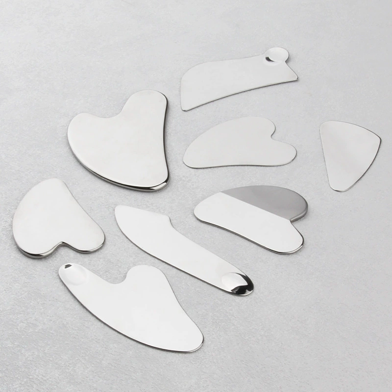 Gua sha тяговая палка для лица, массаж лицевых и глазных тканей и лифтинг, массажер-лист имитации рогового сердца-оксидная пластина