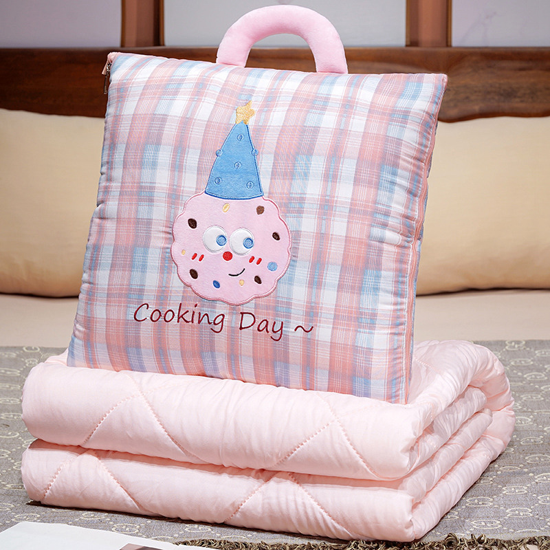 핑크 라지 그리드 쿠키(워시드 코튼)