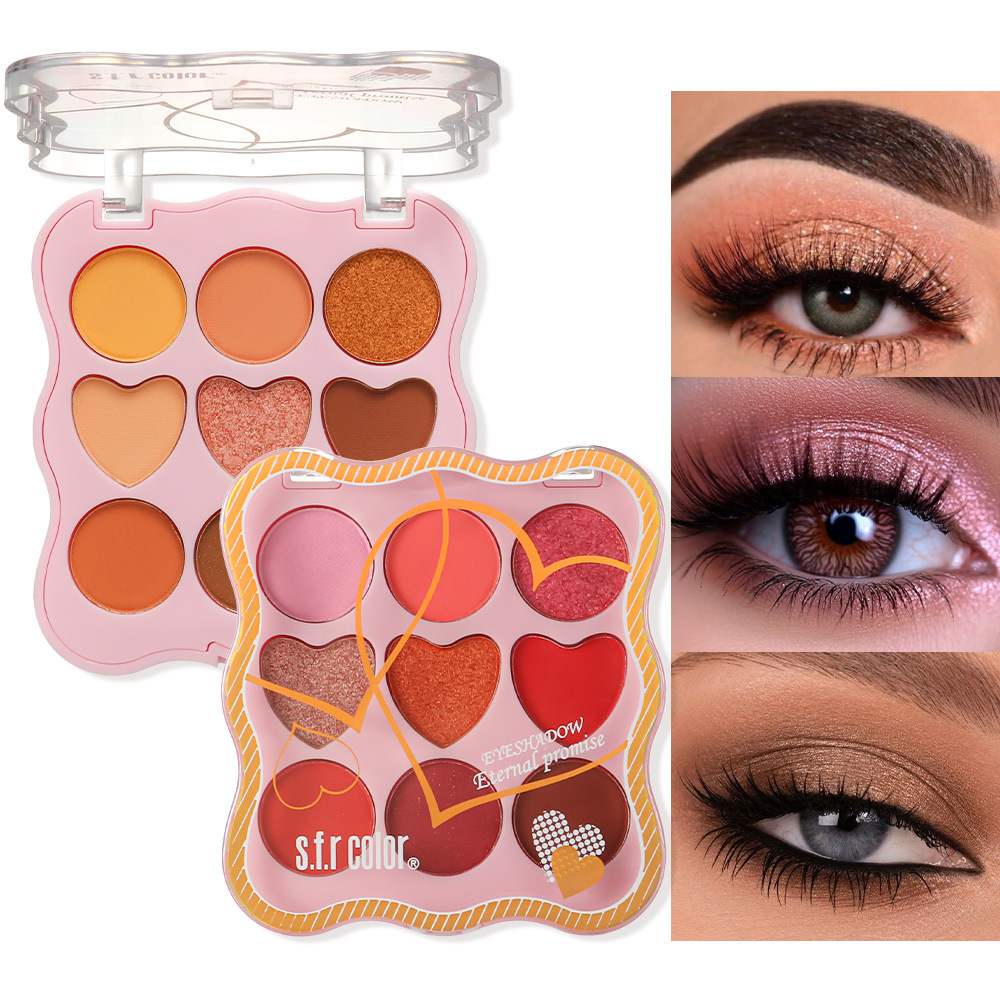 s.f.r color fábrica directa mate perla dopamina amor desarrollo de color nueve colores sombra de ojos disco maquillaje al por mayor image 1