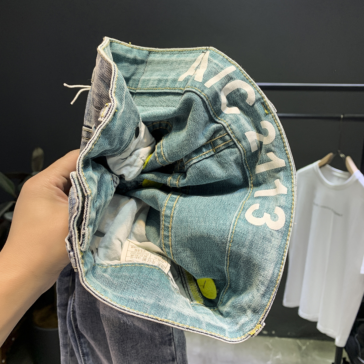 Jean délavé haut de gamme pour hommes, nouvelle marque tendance, élastique, fuselé, polyvalent, coupe ajustée, épais, printemps et automne_voghion.com