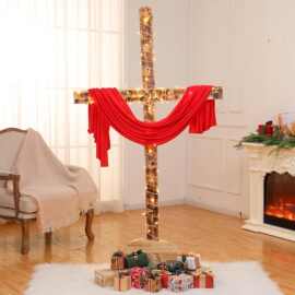 超大木十字架圣诞站立十字装饰派对婚礼圣餐教堂户外装饰家居复古
