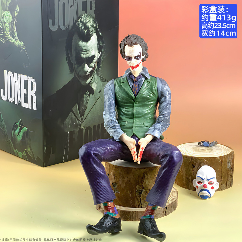 道化師DCヒースレジェ美漫暗黒騎士道化師自殺小隊のフィギュアJoker置物車の屋根の人形|undefined