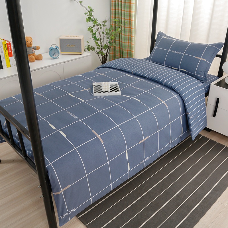 Juego de algodón de tres piezas para dormitorio de estudiantes, juego de seis piezas de algodón puro, funda de edredón, litera, kit de dormitorio, compra al por mayor