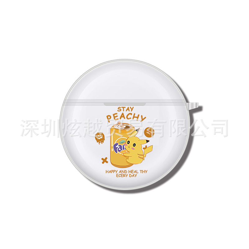 Adecuado para Lenovo HT38 funda protectora auricular Bluetooth caso PRO6 transparente suave caso airposs6 patrón de impresión en color