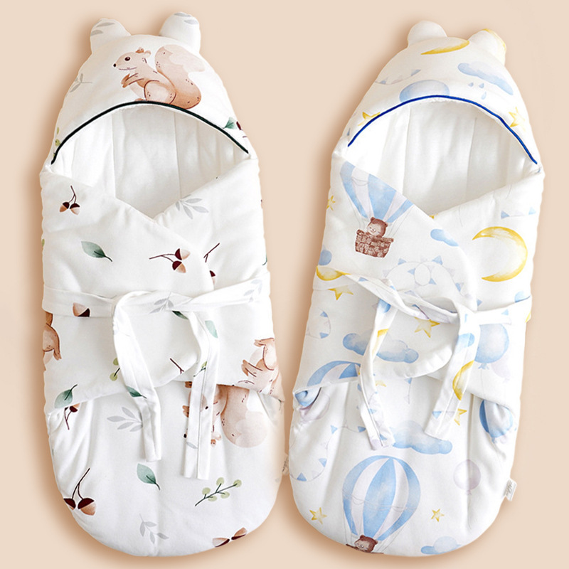 Baby Blanket Knitted Cotton Autumn Winter Newborn Swaddling Baby Package Adding Cotton Baby Blanket Hospital Delivery Room Manufacturer Wholesale