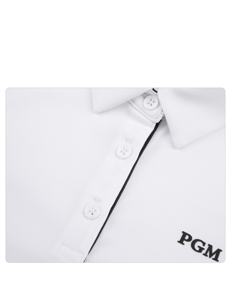 Áo thun golf dài tay bé gái PGM cổ bẻ phối sọc — YF219 màu hồng, YF548-màu trắng, YF219 màu trắng, YF548-màu xanh nước biển chi tiết 19