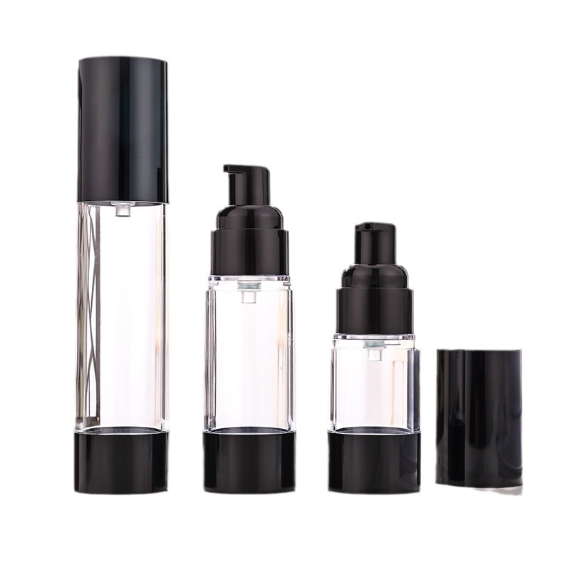 Botella de loción al vacío, botella de viaje, botella de spray, botella de prensa portátil transparente, cosméticos, herramientas de belleza al por mayor