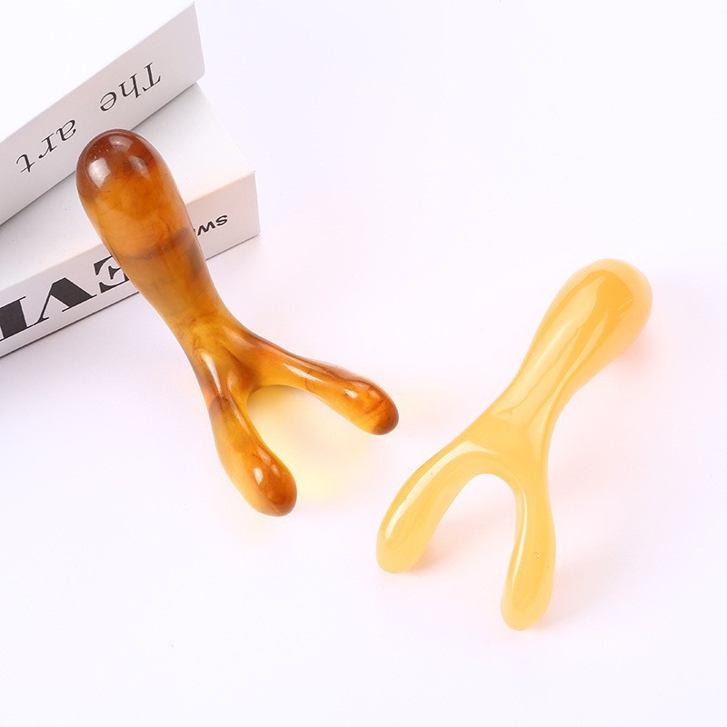 Jade-Look Lotus Facial Massage Stick Guasha Acupoint Beauty Tool 62g in use